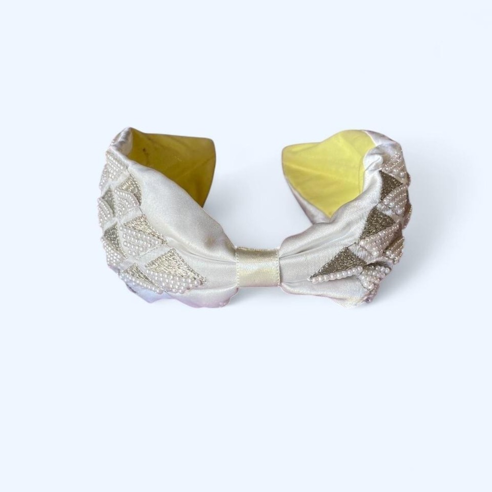 White embellished hair band